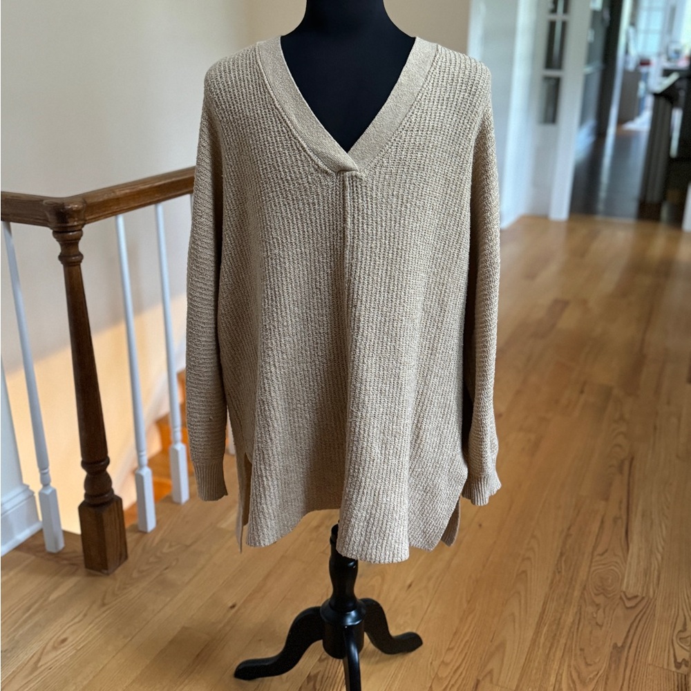 Ava & Viv Beige V-Neck Sweater